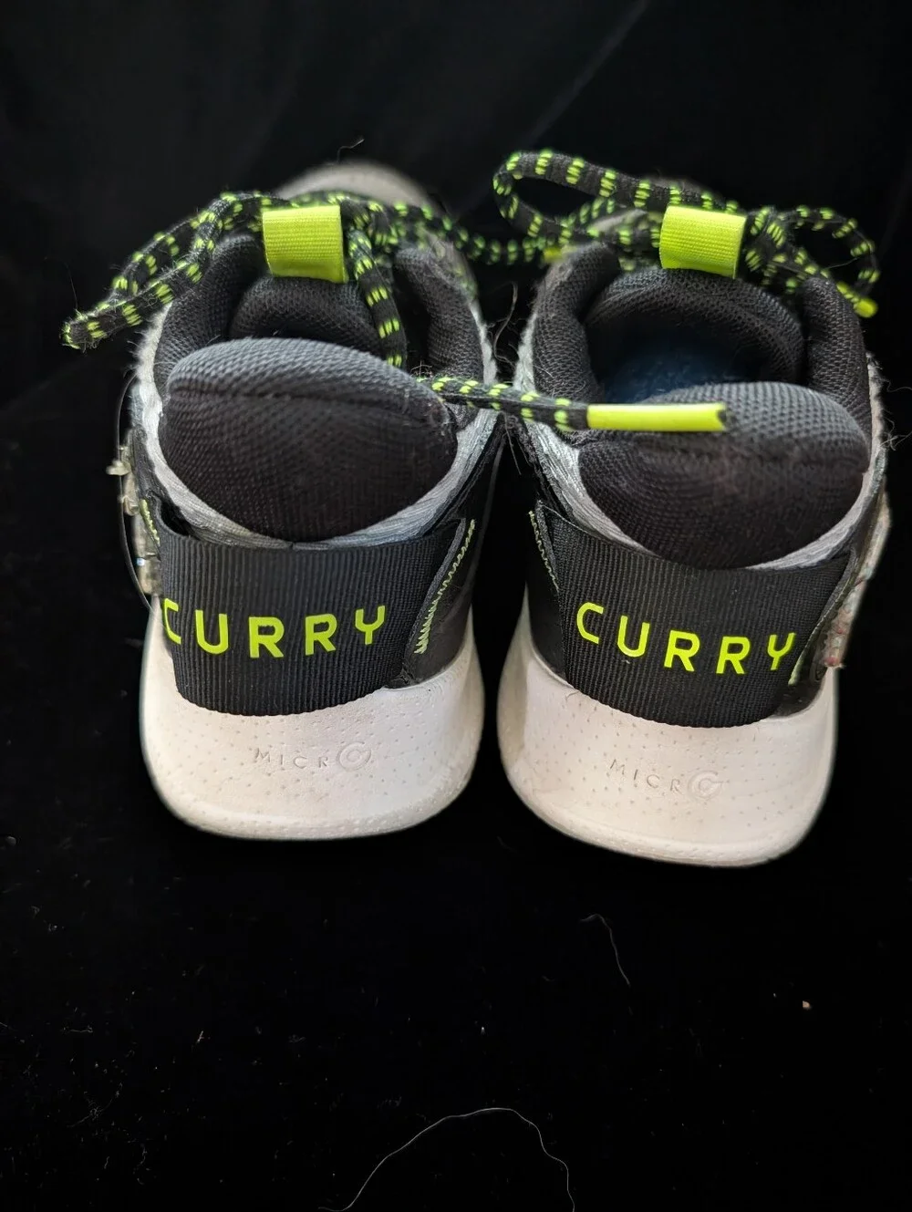 Under Armour Gray and Neon Green Kids Athletic Sneakers